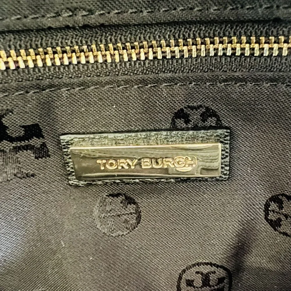 TORY BURCH Brody Black Leather Small Satchel Duffel Crossbody Bag